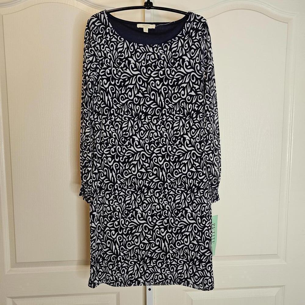Haani Petite Black and White Floral Dress